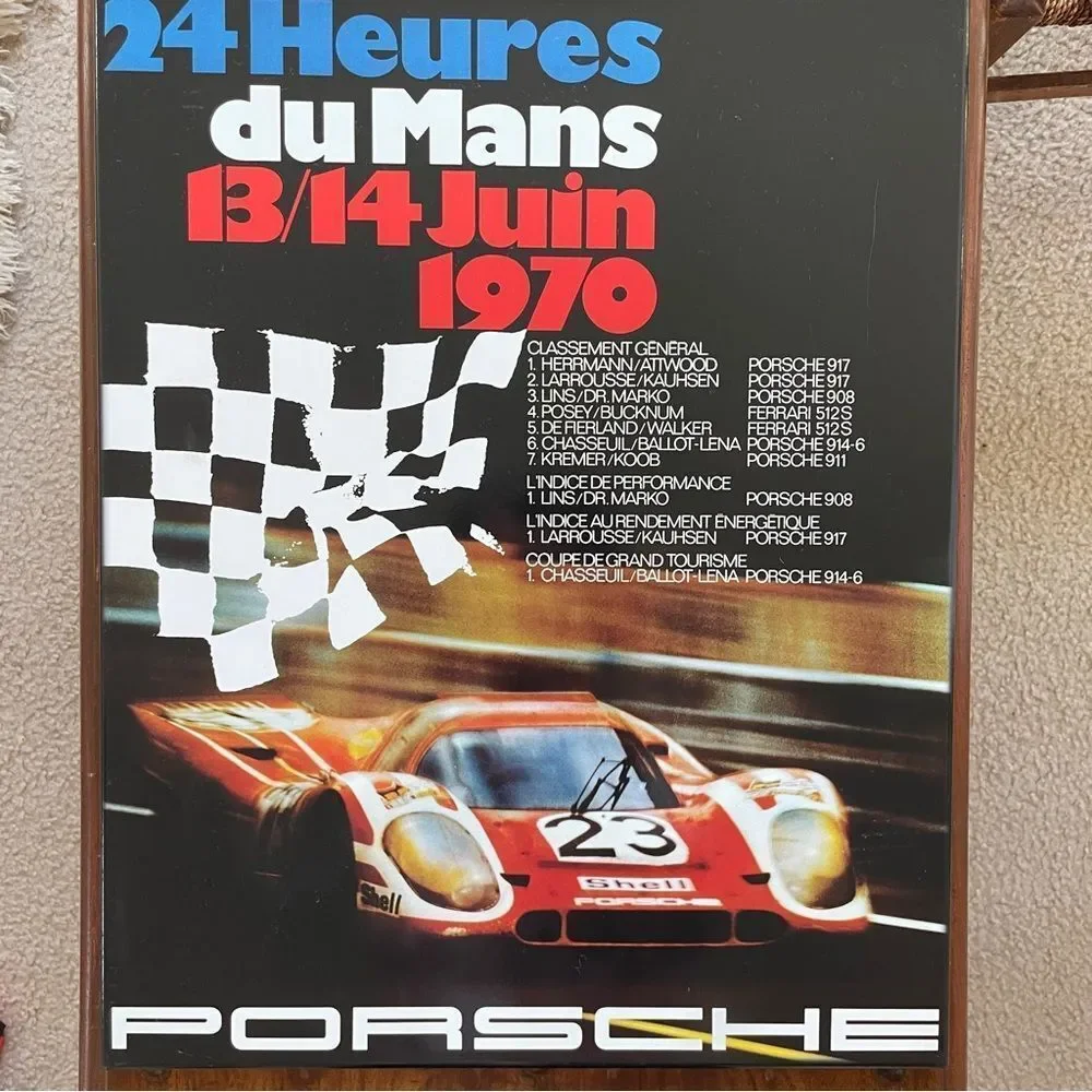 Porsche 24 Heures du Mans 1970 Metal Plaque Winner List
